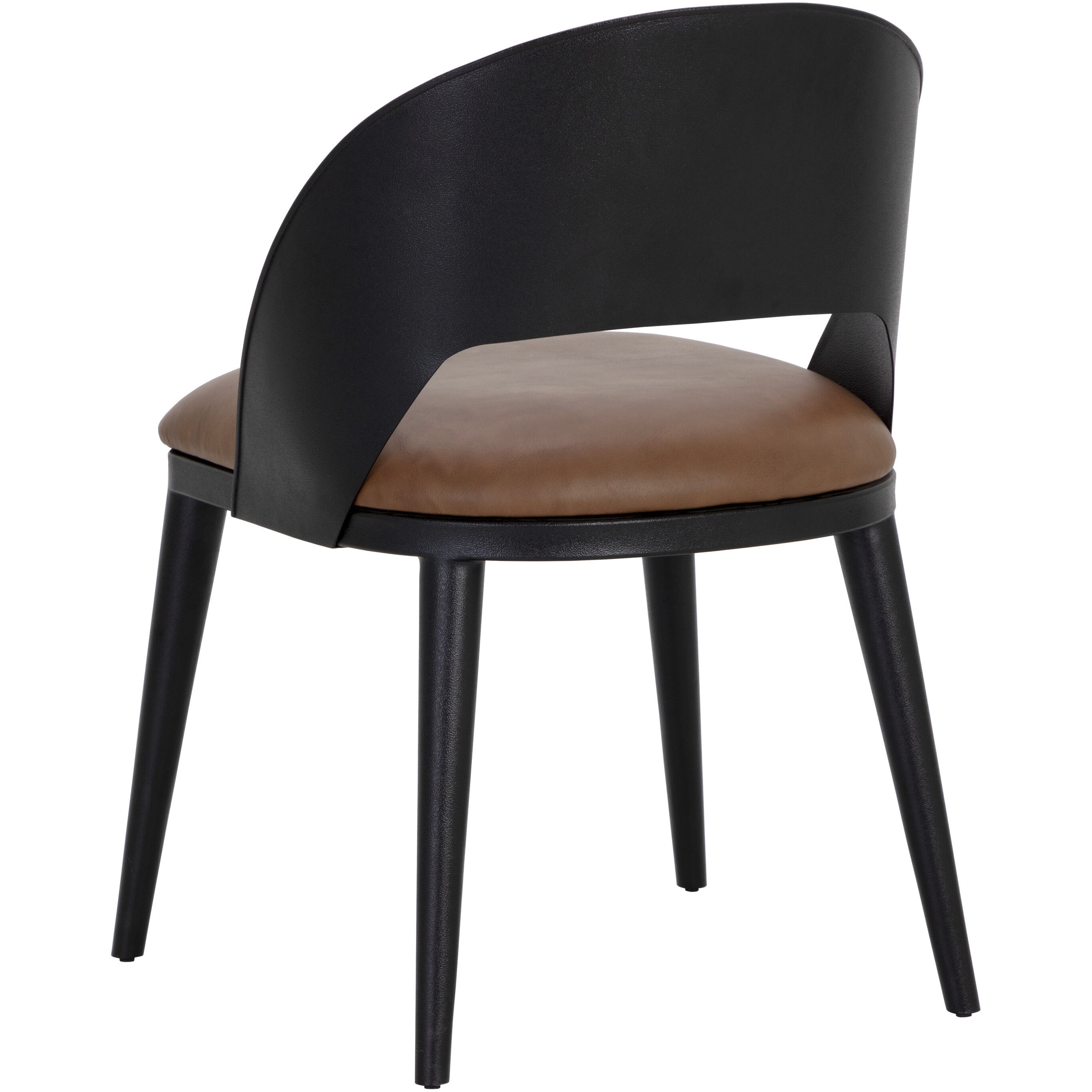 Dezirae Black / Cognac Leather Dining Chair